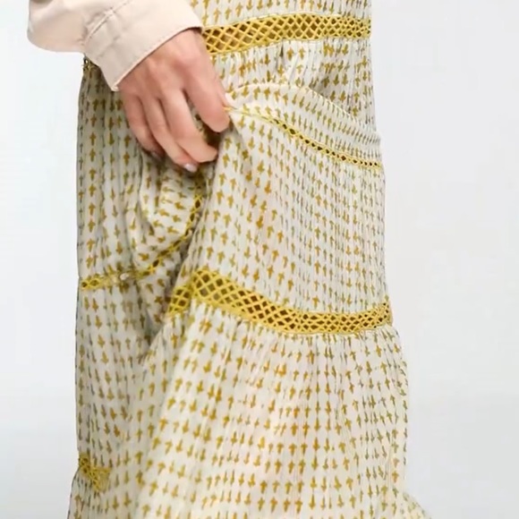 Free People Midnight Dance Print Maxi Dress Light Grey Combo - Picture 13 of 16